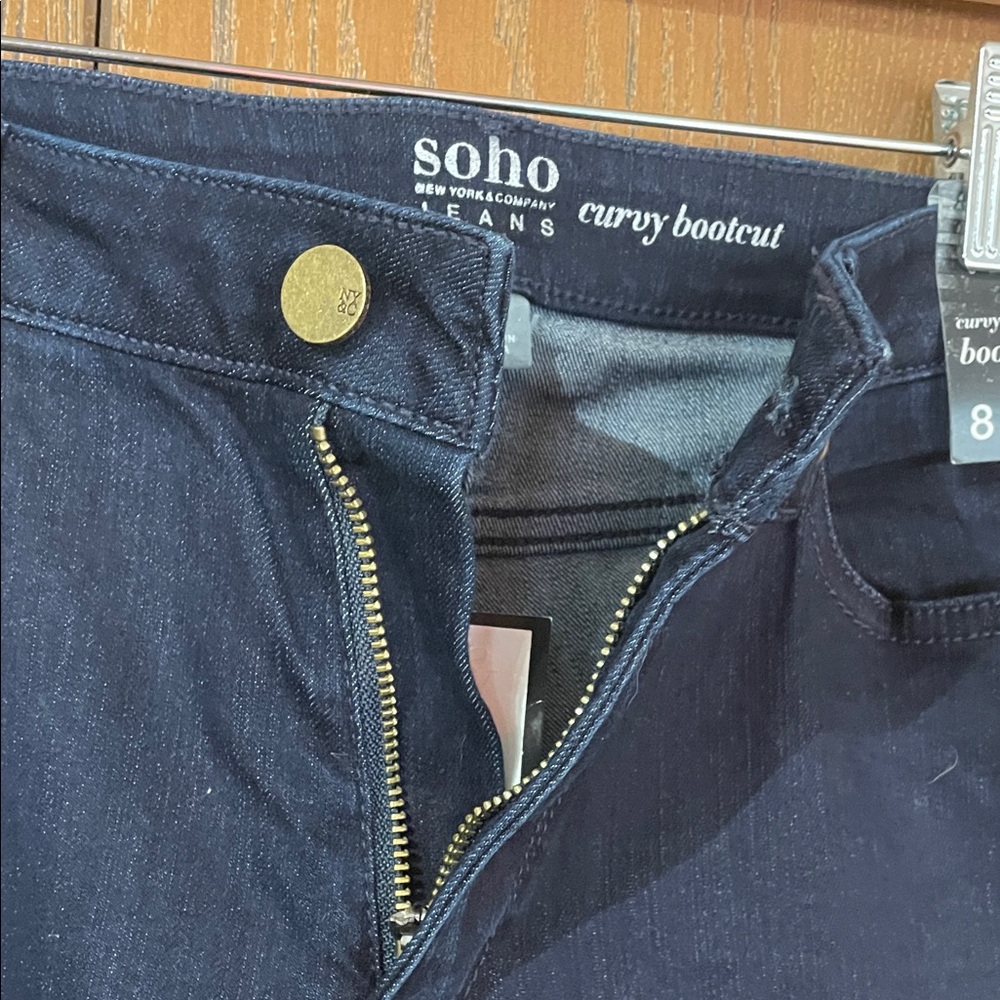 NWT - Soho Women's Dark Blue Curvey Boot Cut Jeans Tall - Picture 6 of 6